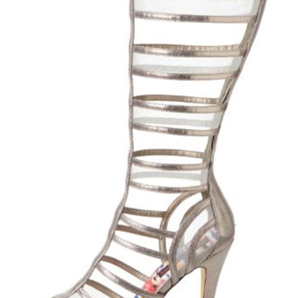 Knee high black sandal
